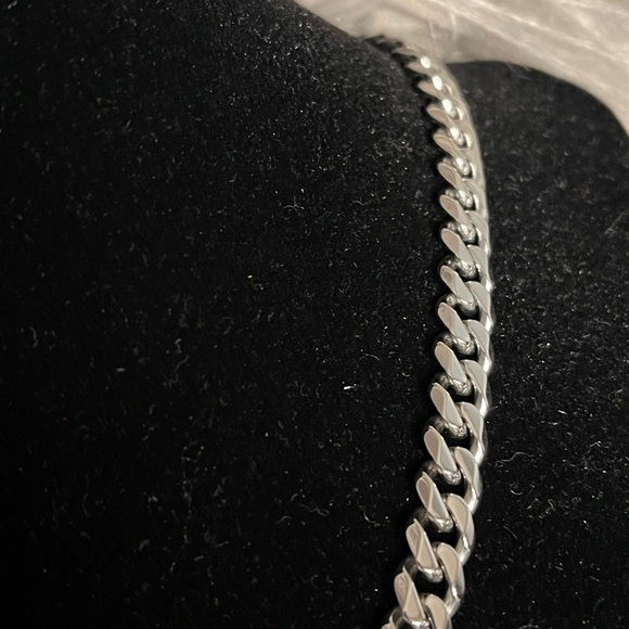 FASHION JEWELRY SILVER LETTER NECKLACE WOMEN STAINLESS STEEL RHINESTONE PENDANT - Picture 7 of 10